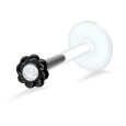 Stone Set Flower Shaped labret Silver LA-734